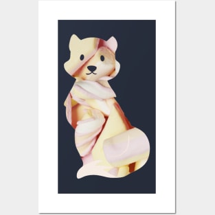 Marshmallow Fox! Kanji fox! Posters and Art